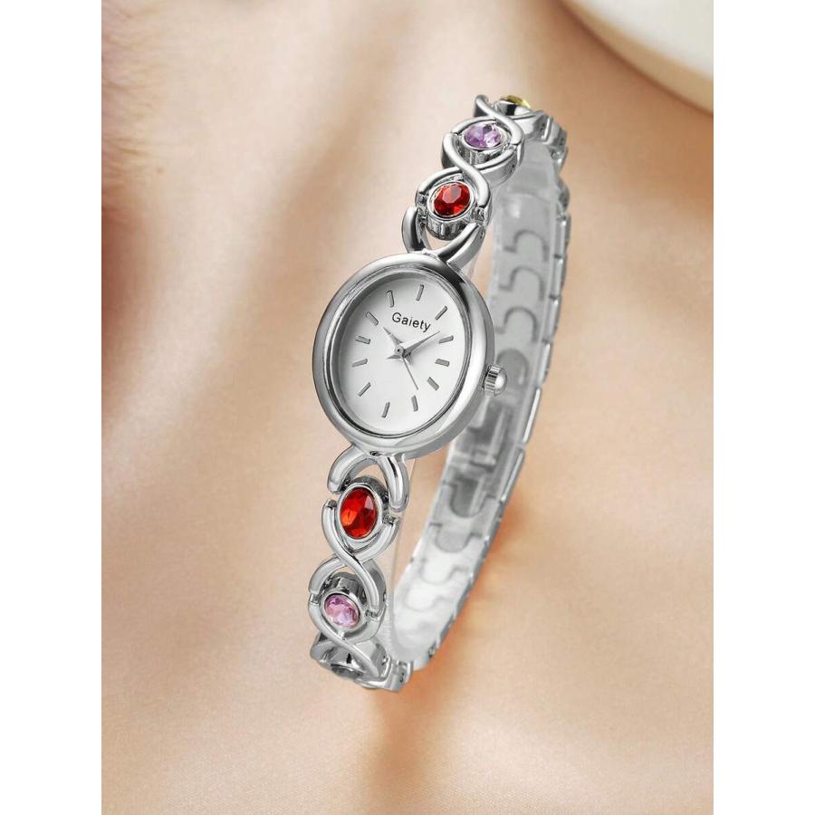 腕時計 レディース クォーツ 1個 シルバー ブレスレット ストラップ