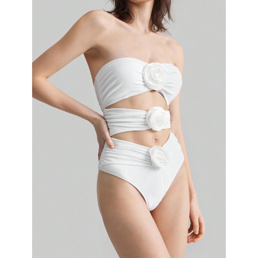 レディース 水着 ワンピース 女性の上品な休暇用ブースティアトップ