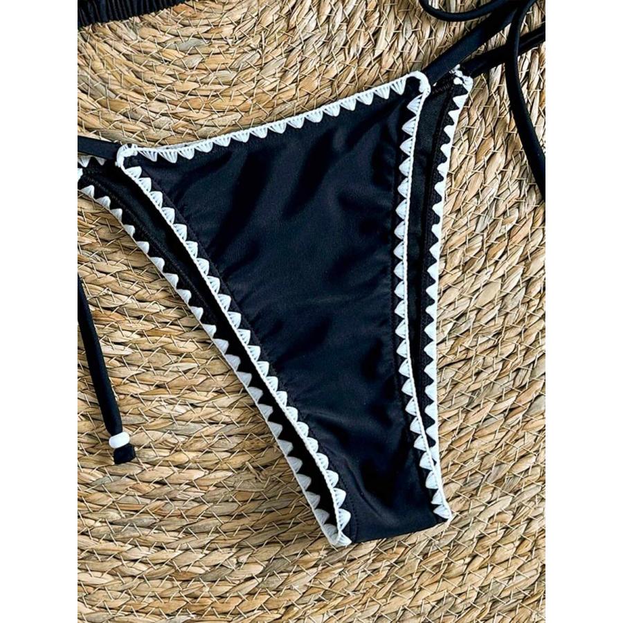 レディース 水着 ビキニセット 女性用無地スパゲッティストラップ貝殻