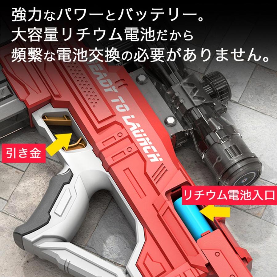 ウォーターガン 電動 水鉄砲 最強 大人 電動水鉄砲 水鉄砲最強 490ml 強力 子供 電動式連射 自動発射式 おもちゃ 水遊び 夏 プール 川遊び｜sports-wear｜06