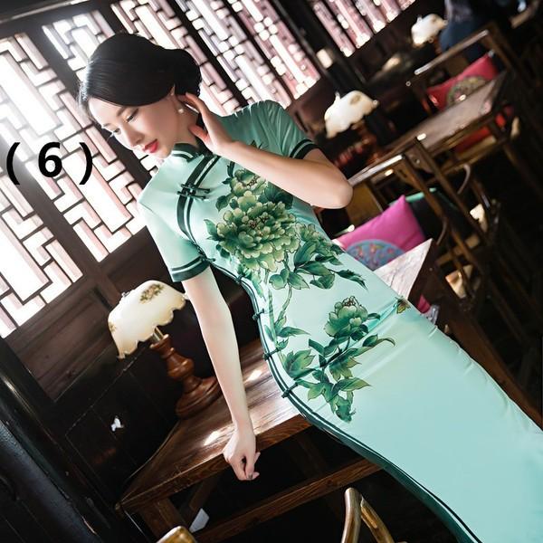 旗袍 ミニ シルク レディース チャイナワンピース チャイナドレス 膝丈 花柄 Clothes10 アウトドア用品 通販 Yahoo ショッピング