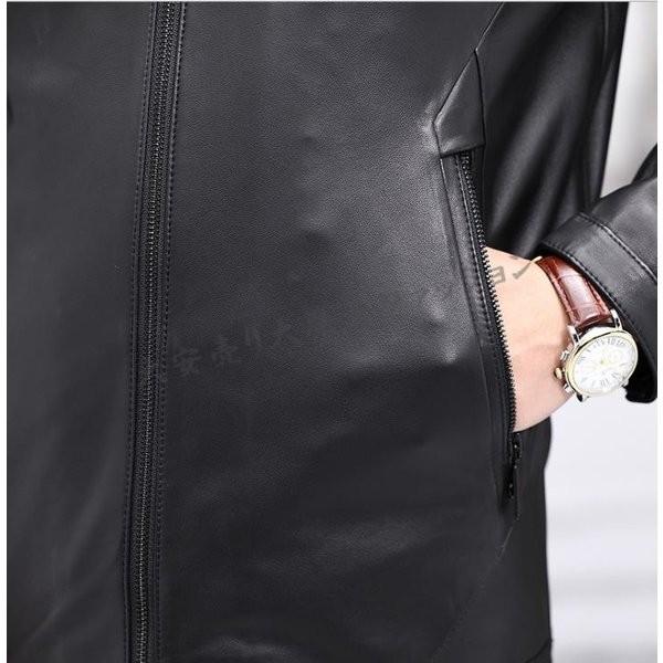 レザージャケットメンズ高級ラム革羊革防風防寒40代50代60代革