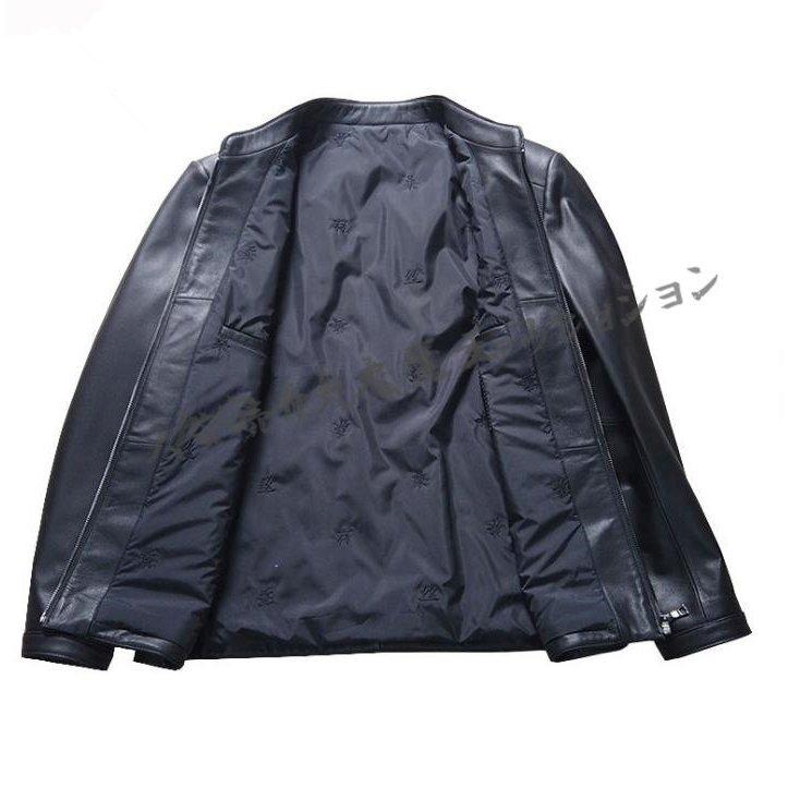 メンズ 本革 ライダース ジャケット 革ジャン レザージャケット スリム メンズジャケット 上品 牛革 ミリタリー レザーコート メンズ おしゃれの画像