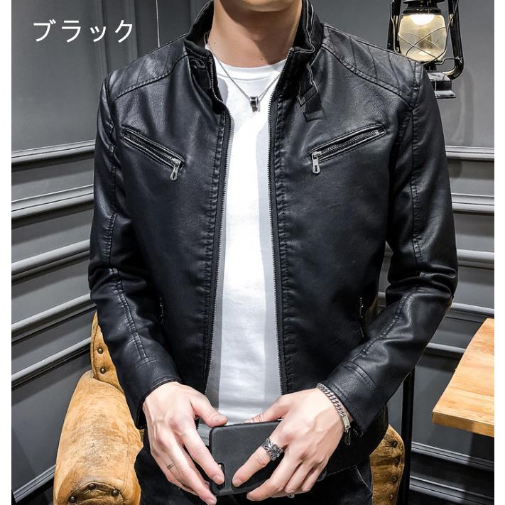 メンズ ライダース ジャケット コート シングル 立ち襟 バイク ジャケット 革ジャン ライダースジャケット 秋 冬 アウター レザーコート Jacket26 アウトドア用品 通販 Yahoo ショッピング