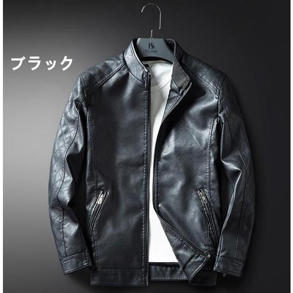 ジャケット ライダース メンズ 本革 シングル ダブル 立ち襟 薄手 