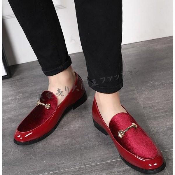 メンズローファーエナメル靴スリッポンビジネスシューズカジュアル