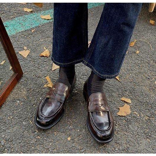 本革ローファーレディース柔らかいスリッポンシンプルビジネスシューズ