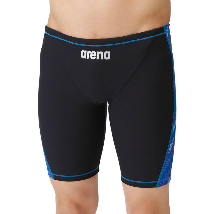 アリーナ(arena) 水着 トレーニングスパッツ ハーフレッグ メンズ SAR-4125 ブラック×ブルー(BKBU) Mサイズ アリーナ（arena） メール便OK 2024SS メンズ 競泳トレーニング水着