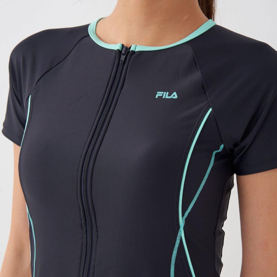 FILA(フィラ) 314603 レディース タンキニセット チュニック丈 袖付き フルジップ フィットネス水着｜sports｜06