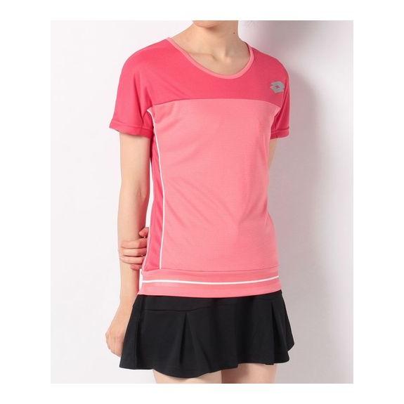 ロット LOTTO レディース吸水速乾テニスゲームシャツ ラケットスポーツ レディースアパレル レディース コーラルレッド LOS20