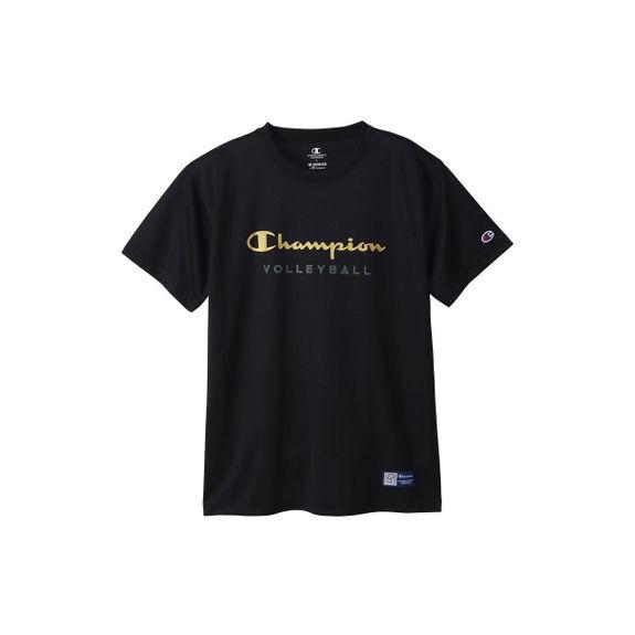 Champion チャンピオン PRACTICE T-SHIRT C3-VV302 『2年保証』 新作販売 ブラックXゴールド 半袖Tシャツ 981 バレーボール メンズ