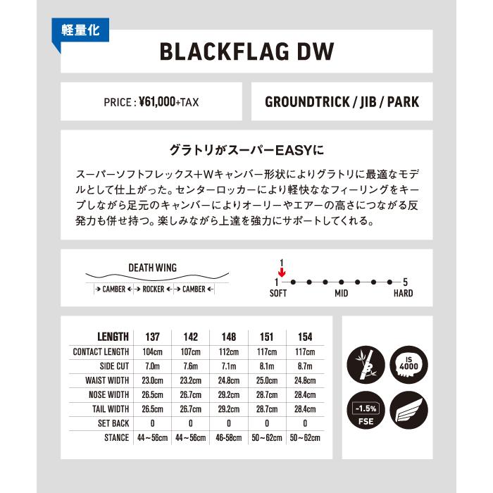 日本正規品 22-23 デスレーベル スノーボード 板 ボード DEATH LABEL BLACK FLAG DW ブラック フラッグ DW スノボー 2023 ユニセックス UNISEX｜sportsbomber｜02