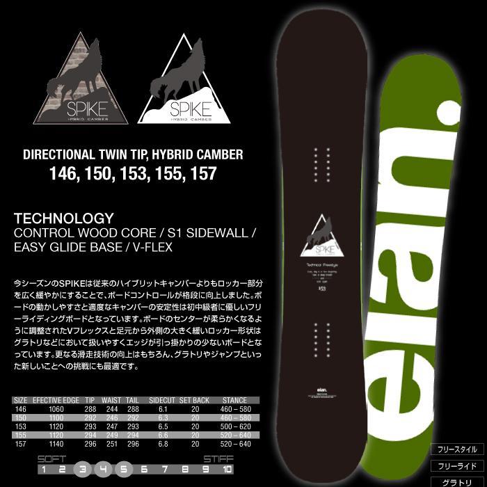 日本正規品 22-23 エラン スノーボード 板 ELAN SPIKE Black スパイク