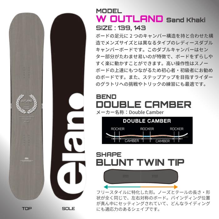 elan スノーボード - ビンディング 2点セット ELAN OUTLAND Sand elan スノーボード - ビンディング 2点セット ELAN OUTLAND Sand