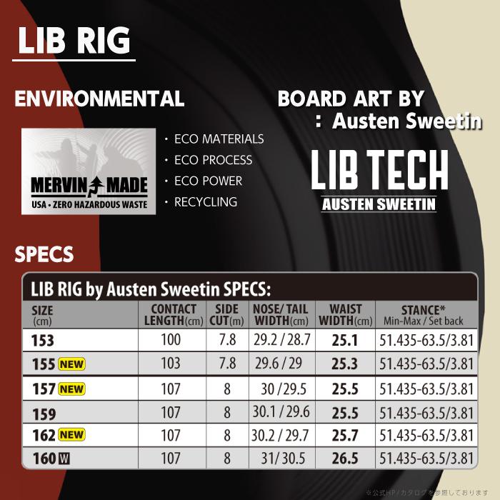 LIB TECH（リブテック） 日本正規品 スノーボード 板 LIBTECH LIB RIG リブ リグ メンズ 25-26 : sports ...