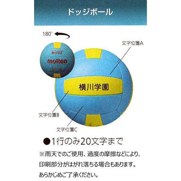 チーム名入りドッジボール　ドッジボール5000軽量　3号軽量320〜340ｇ　検定球　モルテン　D3C5000-L　1個不可（同じネーム加工2個以上より注文可能）｜sportsguide