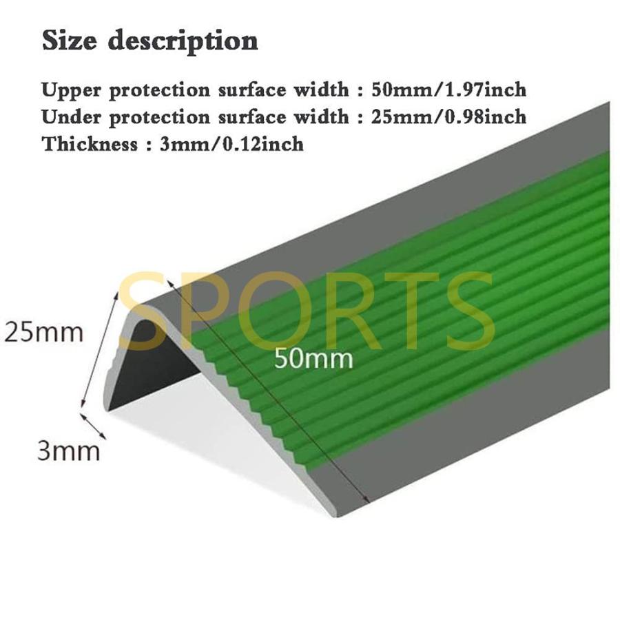 ステップ仕上げ階段段鼻エッジトリム、PVC自己接着性滑り止め階段エッジ段鼻滑り止め階段段鼻階段段中屋外用滑り止めストリップ｜sportshyogastore2｜05