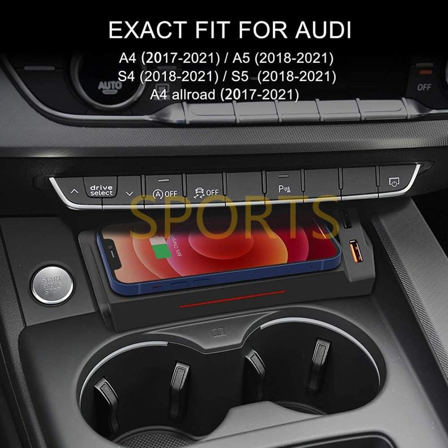 2023革新版 車載 ワイヤレス充電器 Audi A4 2019-2023 A5 2020 S4 S5