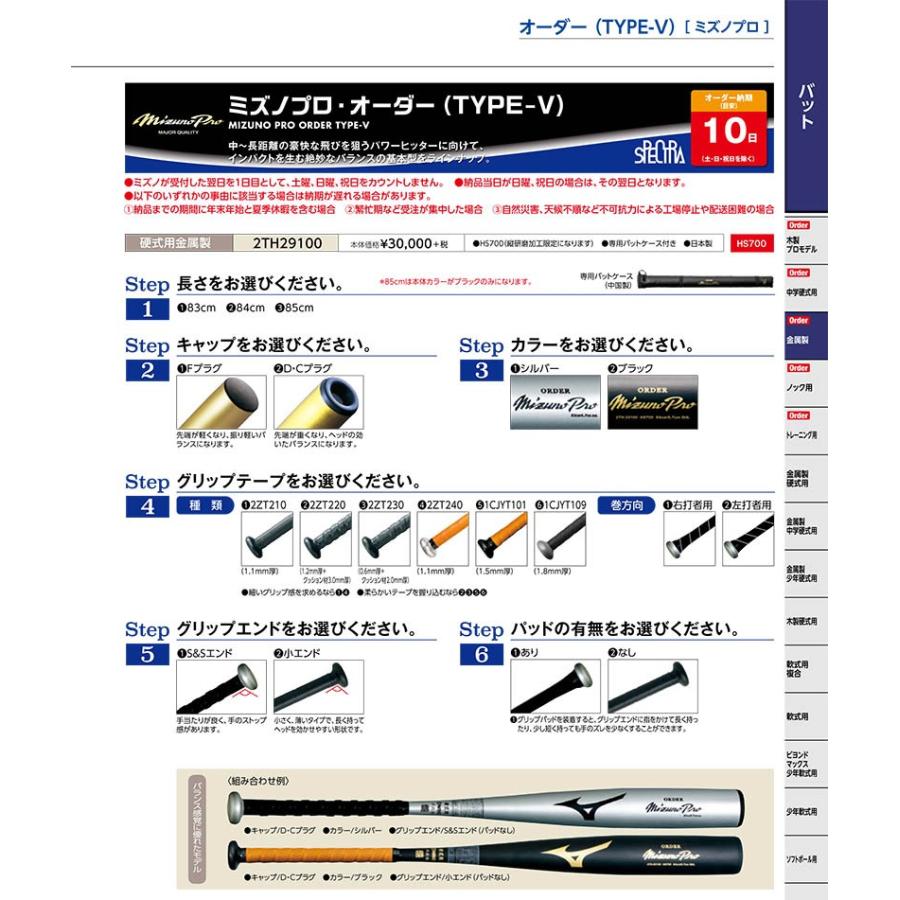 【売れ筋】 mizuno ミズノ ＜2TH29100＞ 硬式用金属製　TYPE-V』 『オーダーバット 硬式バット 硬式