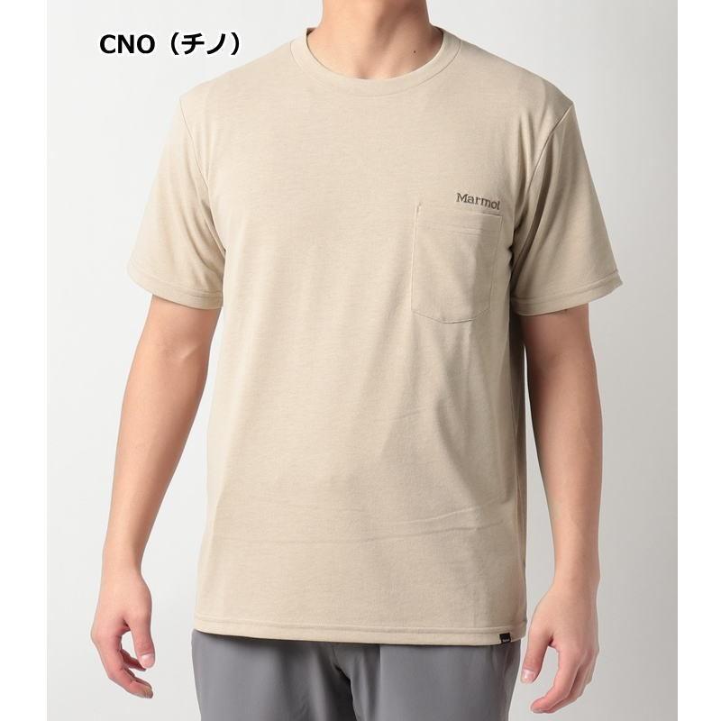 マーモット Tシャツ 半袖 メンズ トレーニングウェア 胸ポケット付き TOMTJA49 吸汗速乾 ストレッチ ランニング ゆうパケット対応｜sportsjima｜03