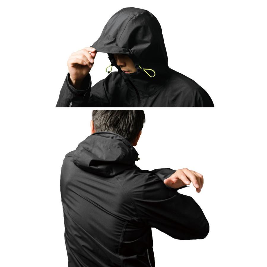 Makku（マック） レインウェア 上下 メンズ ストレッチ カッパ 蛍光