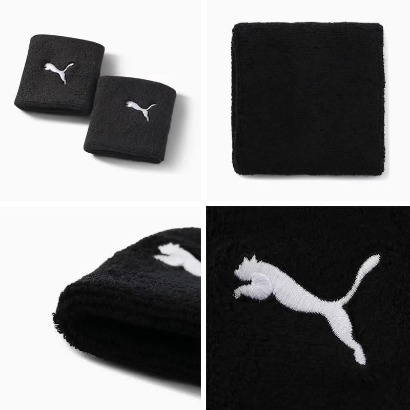 プーマのブラックリストバンド ストーン装飾 2個セット PUMA（プーマ） TR ESS コア リストバンド メンズ 機能バンド 053867