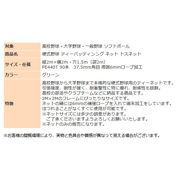 野球 トスネット 硬式野球 高校野球 大学野球 野球部 ソフトボール 本格的 ティーバッティンング ネット 硬式 2m×2ｍ 日本製 本格 丈夫 耐久 屋外 屋内 練習｜sportsjima｜04