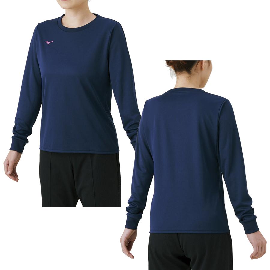 MIZUNO ミズノ ナビドライTシャツ（長袖・丸首・ウィメンズ） 吸汗速乾 ワンポイント NAVIDRY 32MA1395｜sportsparadise｜03