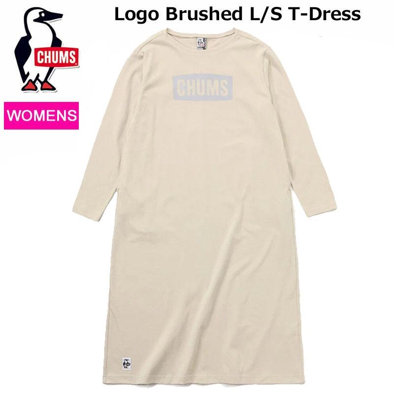 CHUMS SALE チャムスロゴブラッシュドロングスリーブティードレス Logo