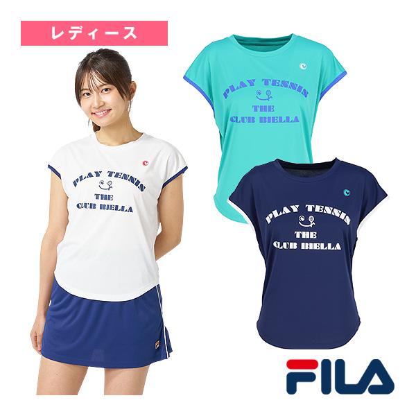 フィラ テニスウェアシャツ&スコート　ペールブルーＬサイズ FILA（フィラ） テニスウェア『レディース』 グラフィックTシャツ