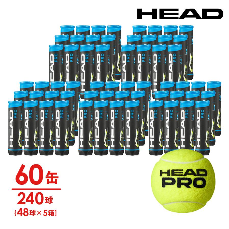 365日出荷 Head ヘッド Pro ヘッドプロ 4球入り5箱 60缶 240球 テニスボール 即日出荷 爆安プライス