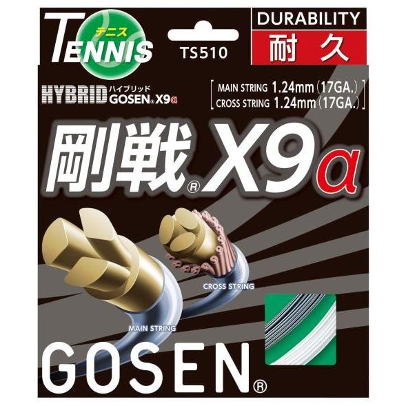 150円 品質一番の 150円 堅実な究極の GOSEN ゴーセン ハイブリッド剛戦X9アルファ HYBRID X9α TS510 硬式テニスストリング ガット 即日出荷