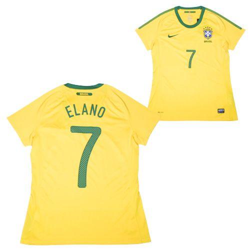 インポート商品 ブラジル代表 10 レディース ホームユニフォーム 半袖 No.7 ELANO