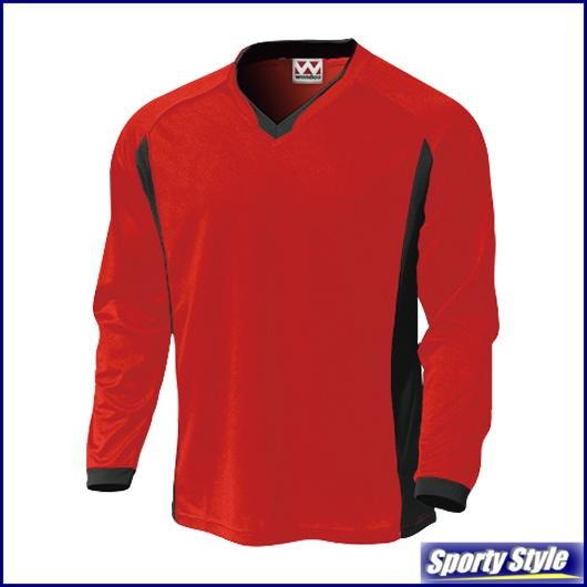 長袖サッカーシャツ ジュニア キッズ 子供用 Vネック 練習着 ゲーム