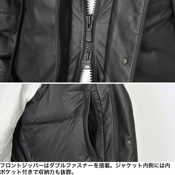 ファーストダウン ダウン ジャケット ラムレザー ダウンジャケット メンズ FIRST DOWN LAMB LEATHER DOWN PARKA  ダウン パーカー 大きいサイズ 軽量 防寒