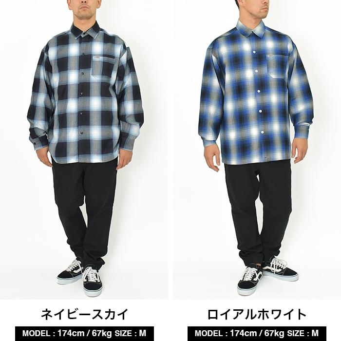 CALTOP キャルトップ シャツ 長袖 チェックシャツ ネルシャツ メンズ レディース ユニセックス チェック柄 オンブレチェック 長袖シャツ 大きいサイズ｜spotcheck｜04