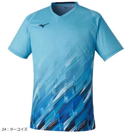 Mizuno ゲームシャツ Tシャツ 青 MIZUNO ミズノ バドミントン ウェア ゲームシャツ 半袖シャツ