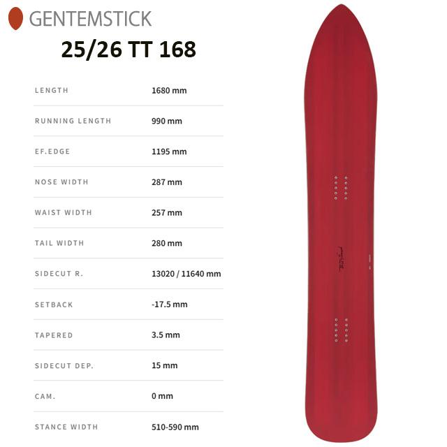 スノーボード gentemstick tt168 スノーボード GENTEMSTICK T.T 168 GENTEMSTICK(ゲンテン