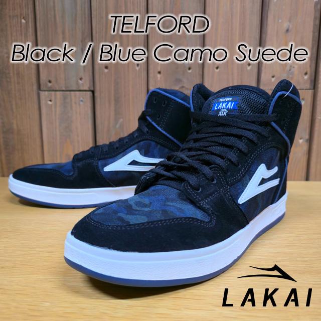 【LAKAI】 ラカイ 【TELFORD】テルフォード Black/BlueCamoSuede ブラック/ブルーカモスエード スニーカー スケートボード SK8 スケシュー スケボー | LAKAI