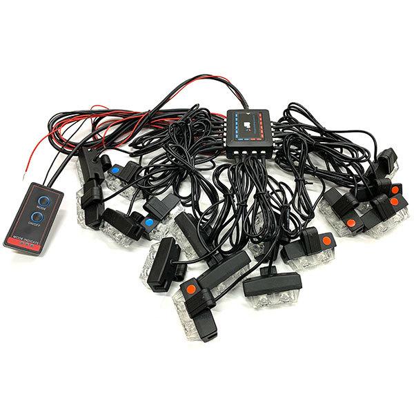LED ストロボ フラッシュ ライト パターン切替 2LED×16連 8連青 8連赤 | ブランド登録なし | 05