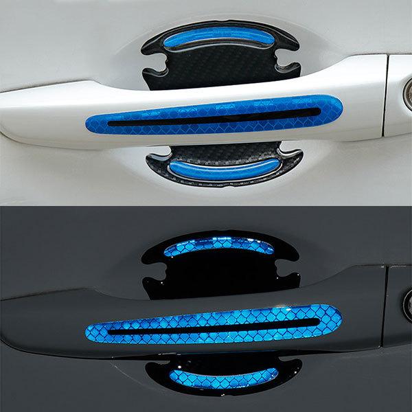 ひっかき 傷 防止 ドアハンドル プロテクター 夜間反射 8枚セット ドア ガード ステッカー シート フィルム  汎用 外装 カー用品 | ブランド登録なし | 03