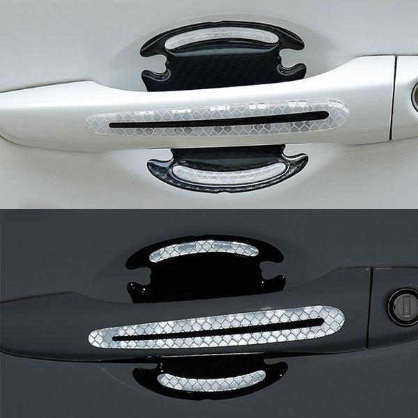 ひっかき 傷 防止 ドアハンドル プロテクター 夜間反射 8枚セット ドア ガード ステッカー シート フィルム  汎用 外装 カー用品 | ブランド登録なし | 04