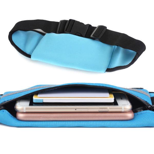 ランニングポーチ ウエストポーチ ボトルポーチ 小物入れ ウォーキング ジョギング スマホ ツーリング 防水 バッグ ブルー 送料無料 | ブランド登録なし | 02