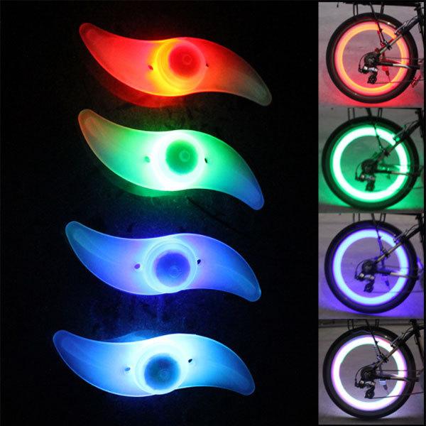 自転車 ホイール サイクル スポーク LED ライト ワイヤ 風車型 柳形状 アクセサリー アウトドア 夜間 安全 送料無料 | ブランド登録なし