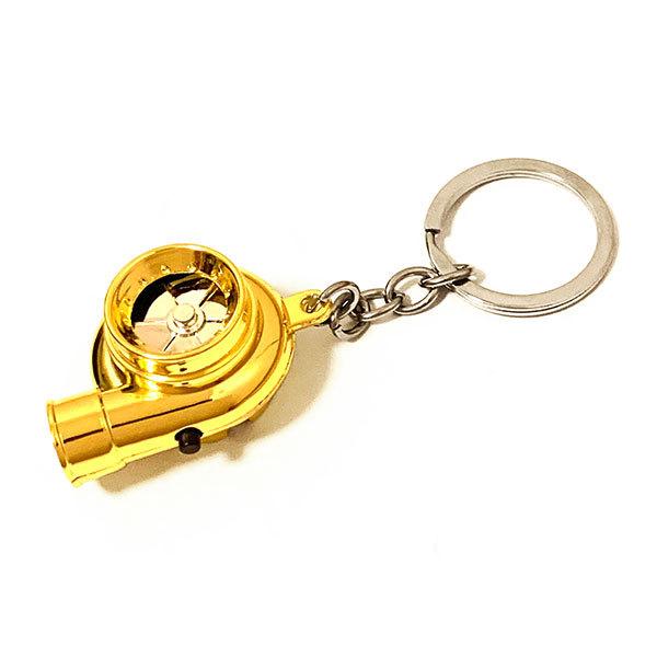 キーホルダー ターボ キーリング ストラップ タービン音付き LEDライト アクセサリー 自転車 車 バイク 家 鍵 レッド 送料無料 | ブランド登録なし | 01