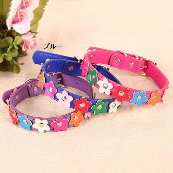 カラフルフラワーカラー M レッド・ライトブルー・ピンク・ローズピンク・イエロー・パープル・ブルー 中型犬 首輪 犬用 |  | 02