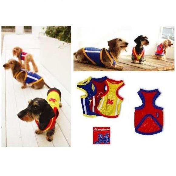 Simplers メッシュタンクトップ 5L 7L 8L ブルー・レッド・イエロー 中型犬〜大型犬用 犬服 |  | 02
