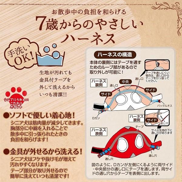 ペティオ 7歳からのやさしいハーネス ボーダー SS グレー・レッド 超小型犬〜小型犬用 胴輪 | Petio | 03