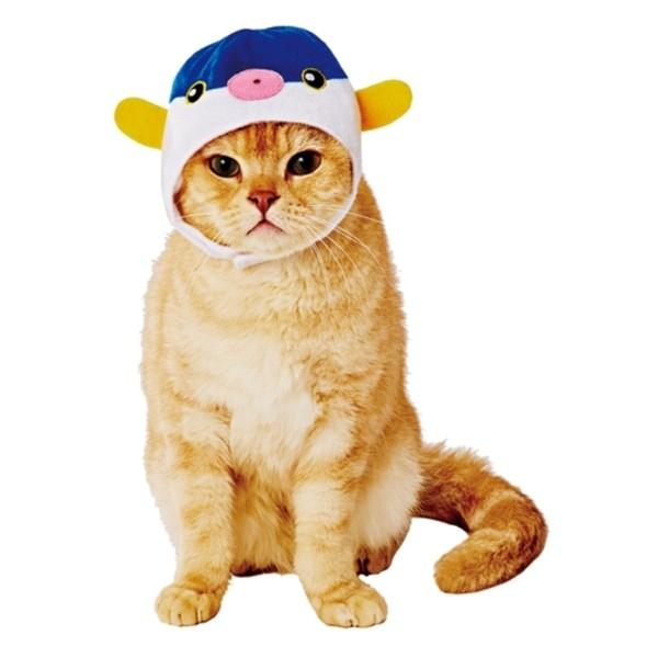 ペティオ 猫用 変身ほっかむり サカナ 猫服 ドロボウ コスプレ うさぎ クマ コスチューム 泥棒 フグ くま ウサギ