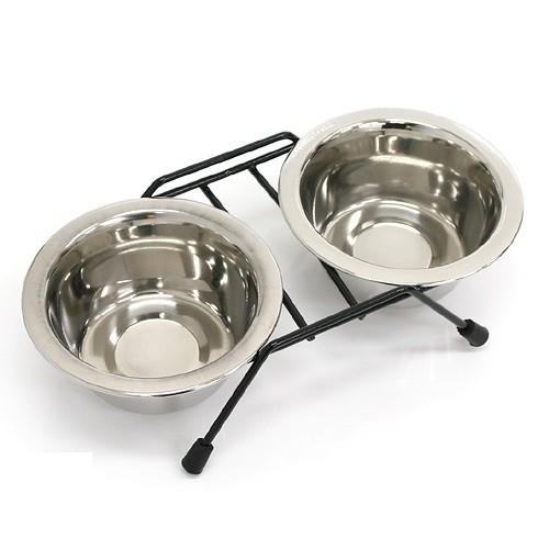 マルカン ペットのツイン食器 S 犬・猫用 フードボウル ステンレス製 | マルカン